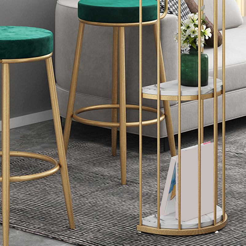 Modern Sintered Stone Bar Table Dining Table with Metal Base for Kitchen Living Room