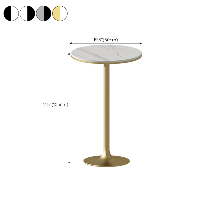 Glam Pub Table Round Pedestal Bar Table for Indoor and Breakroom