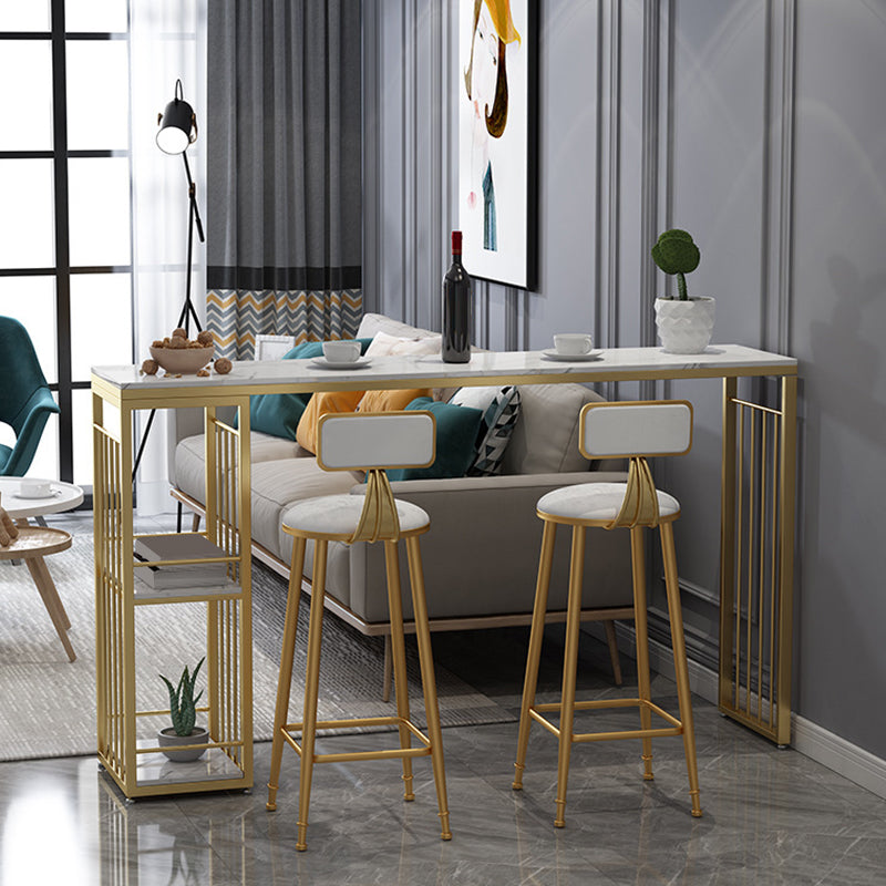 Rectangle Pub Table Glam Style Bar Height Bar Table for Breakroom