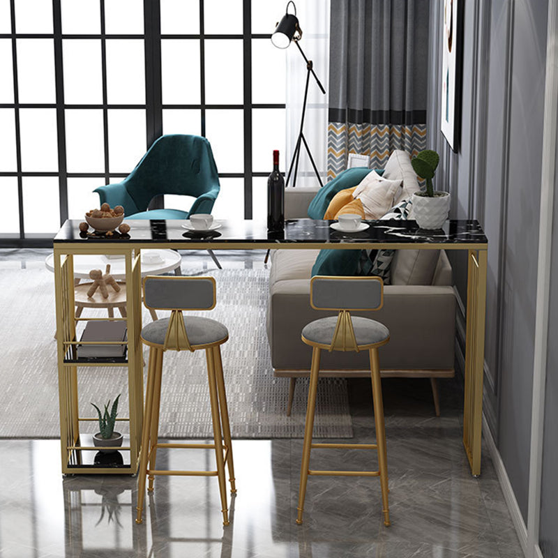 Rectangle Pub Table Glam Style Bar Height Bar Table for Breakroom