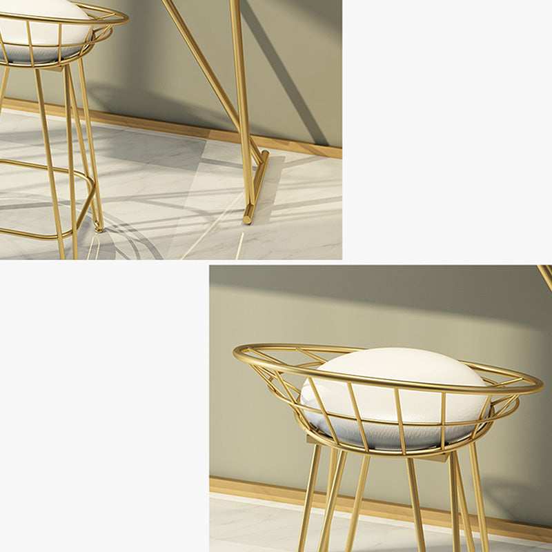 Glam Bar-height Table with Gold Base 41.3-inch Height Table Top Bar Table