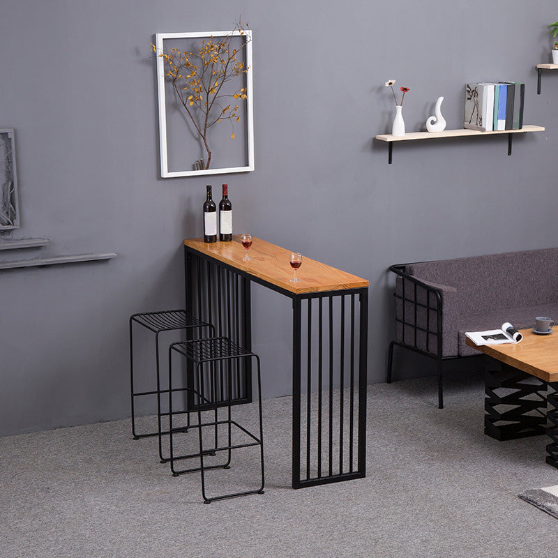 Modern Bar-height Table with Black Base 41.3-inch Height Table for Patio Use