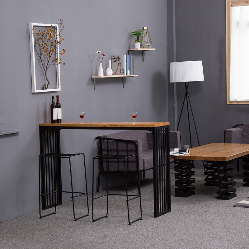 Modern Bar-height Table with Black Base 41.3-inch Height Table for Patio Use