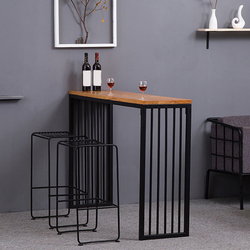 Modern Bar-height Table with Black Base 41.3-inch Height Table for Patio Use