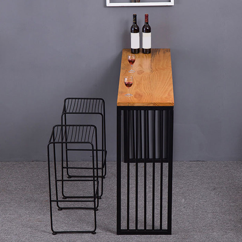 Modern Bar-height Table with Black Base 41.3-inch Height Table for Patio Use