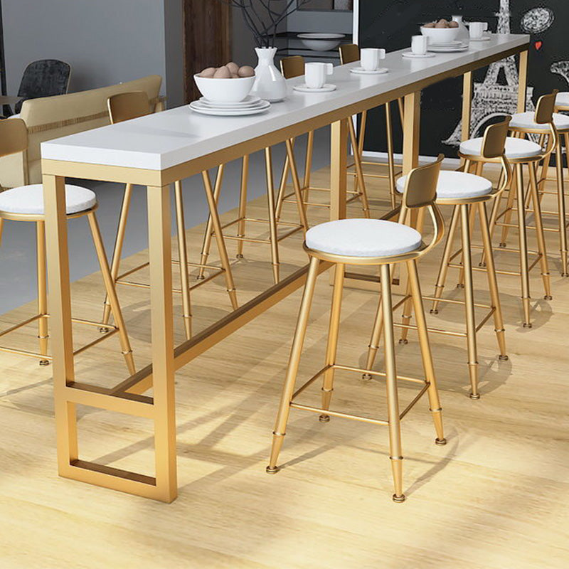 Glam Pub Height Dining Table Solid Wood Top Pub Table for Living Room