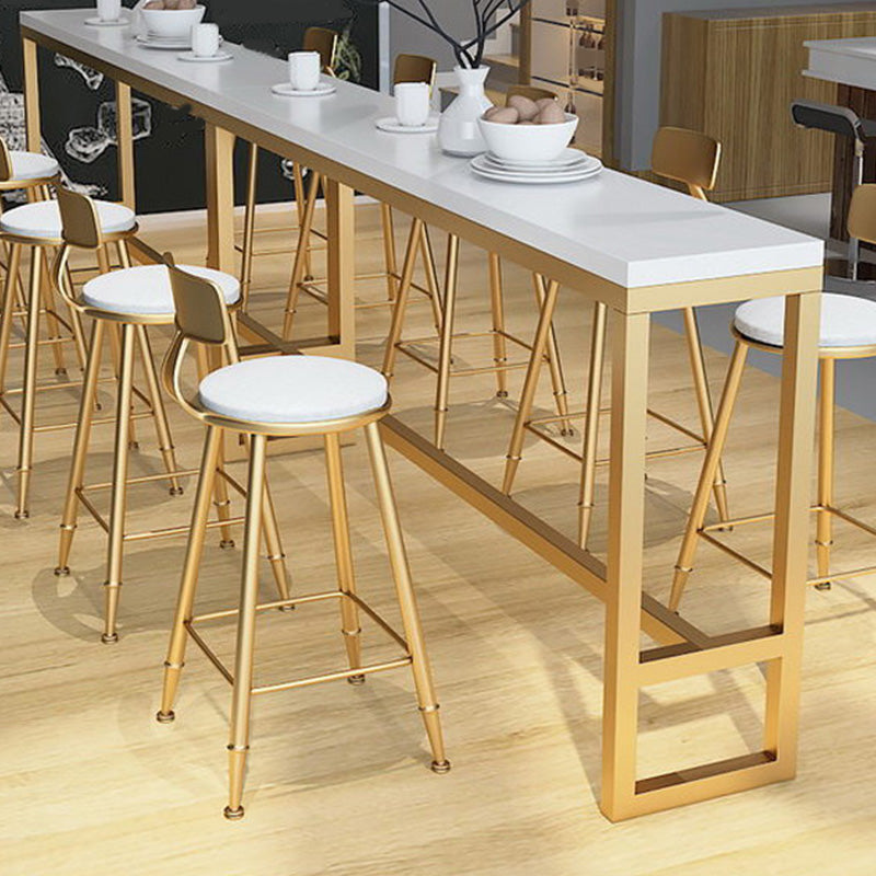 Glam Pub Height Dining Table Solid Wood Top Pub Table for Living Room