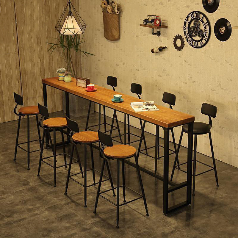 Industrial Style Rectangle Counter Table Wooden Counter Table for Kitchen