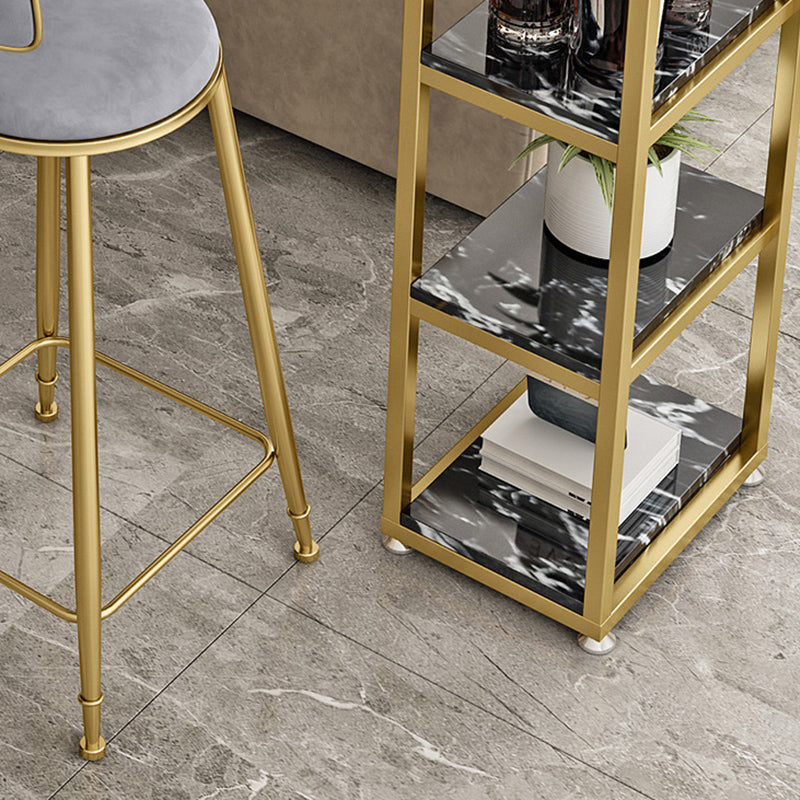 41.3-inch Faux Marble Top Table Modern Style Bistro Pub Table with Gold Base