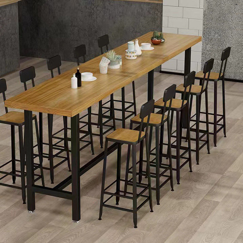 Industrial Rectangle Counter Table Wooden Counter Table for Restaurant