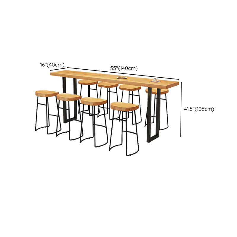 Industrial Rectangle Bar Counter Table Wood Bar Counter Table for Restaurant