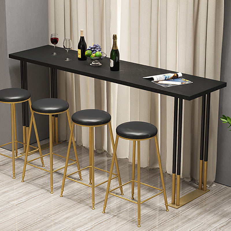 Modern Rectangle Bar Counter Table Wood Bar Counter Table with Metal Legs