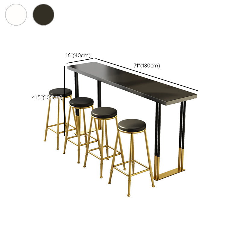 Modern Rectangle Bar Counter Table Wood Bar Counter Table with Metal Legs