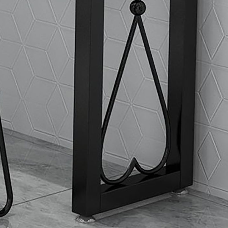 Glam Style Bar-height Table Metal Base Bistro Pub Table with Double Pedestal