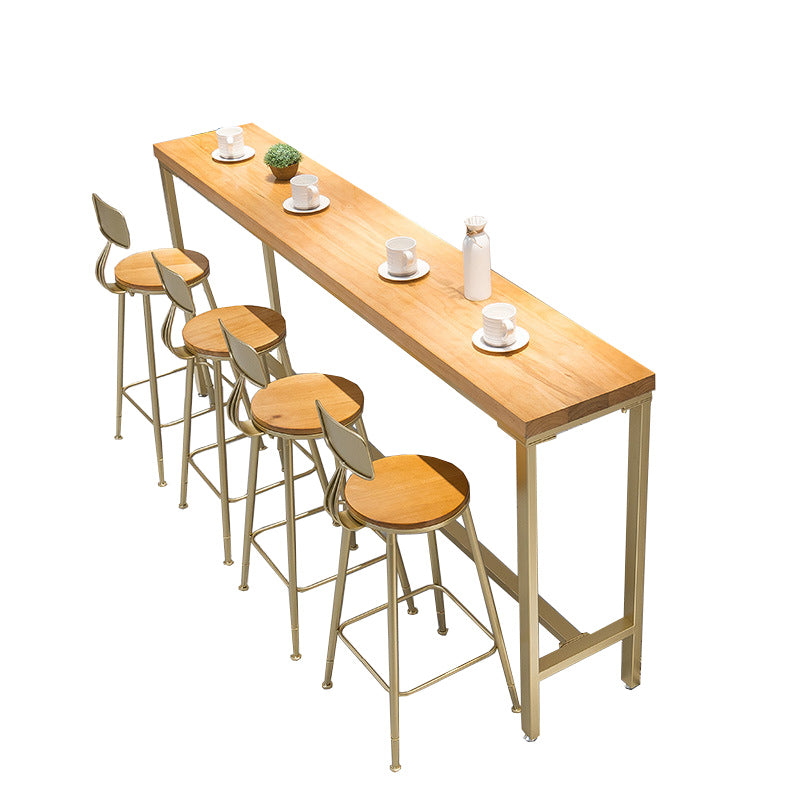Modern Style Bar-height Table Wood Top Height Bistro Pub Table