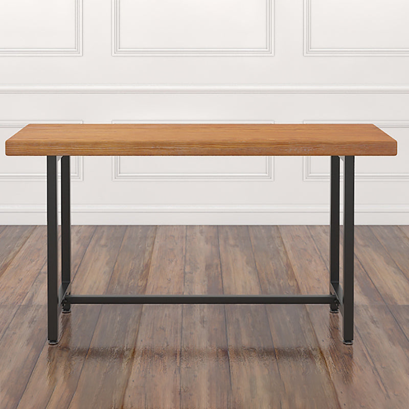 Modern Bar-height Table Solid Wood Top Table with Black Base