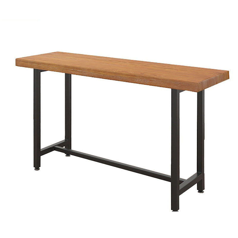 Modern Bar-height Table Solid Wood Top Table with Black Base