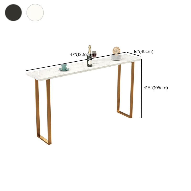 Glam Faux Marble Bar Counter Table Rectangle Bar Counter Table for Kitchen