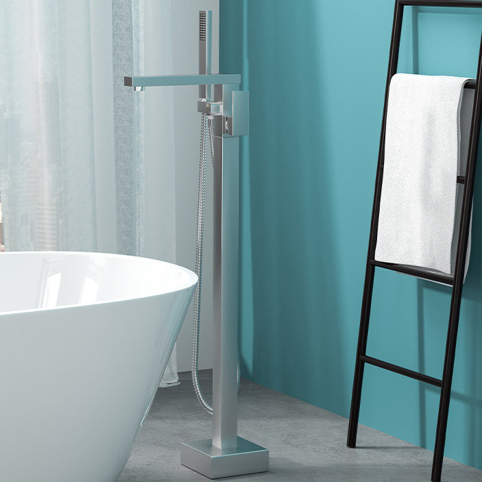 Modern Freestanding Bathtub Faucet Copper Floor Mount Freestanding Bathtub Faucet