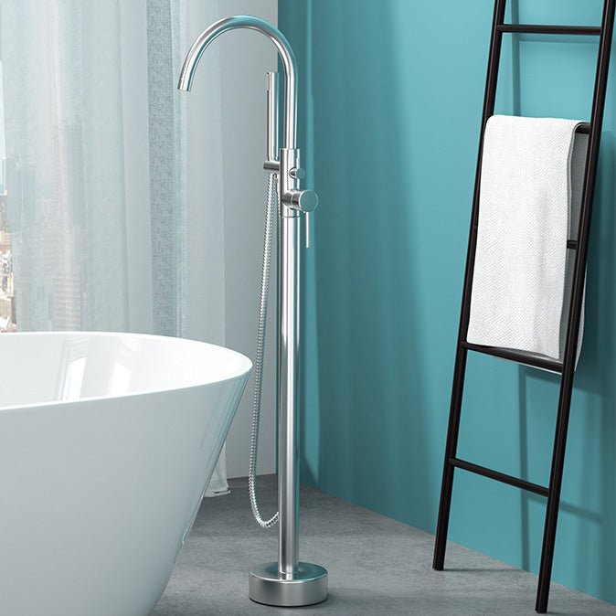 Modern Freestanding Bathtub Faucet Copper Floor Mount Freestanding Bathtub Faucet