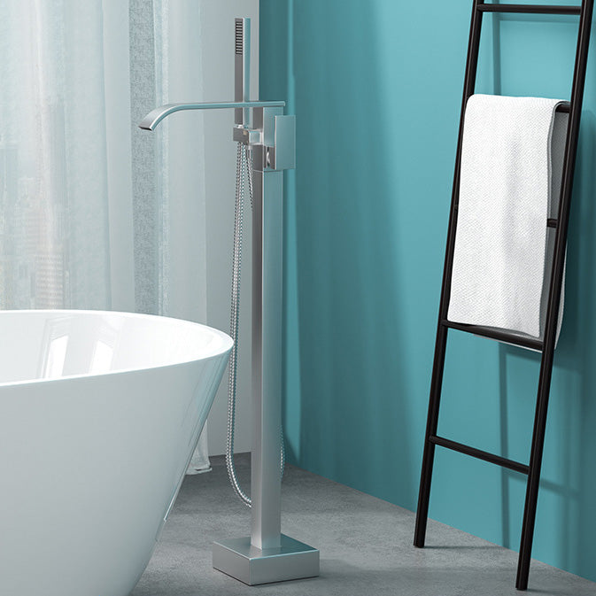 Modern Freestanding Bathtub Faucet Copper Floor Mount Freestanding Bathtub Faucet