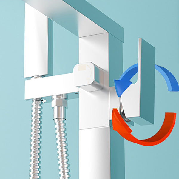 Modern Freestanding Bathtub Faucet Copper Floor Mount Freestanding Bathtub Faucet