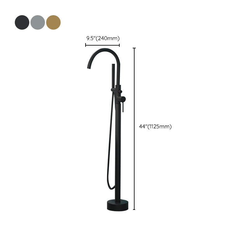 Modern Freestanding Bathtub Faucet Copper Floor Mount Freestanding Bathtub Faucet