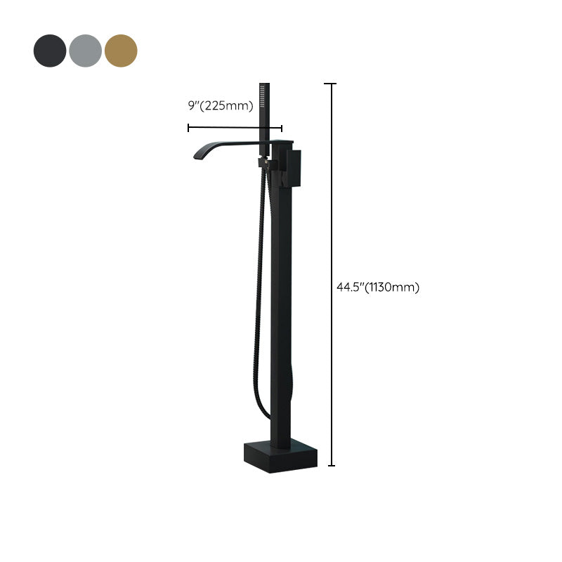 Modern Freestanding Bathtub Faucet Copper Floor Mount Freestanding Bathtub Faucet