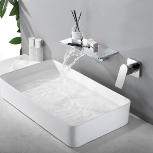 Modern Bathroom Faucet Copper Wall Mounted Fixed Bathroom Faucet