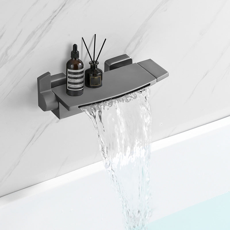 Modern Bathroom Faucet Two Handle Copper Wall Mounted Bathroom Faucet