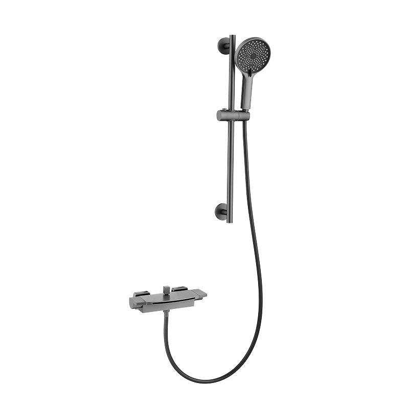 Modern Bathroom Faucet Two Handle Copper Wall Mounted Bathroom Faucet