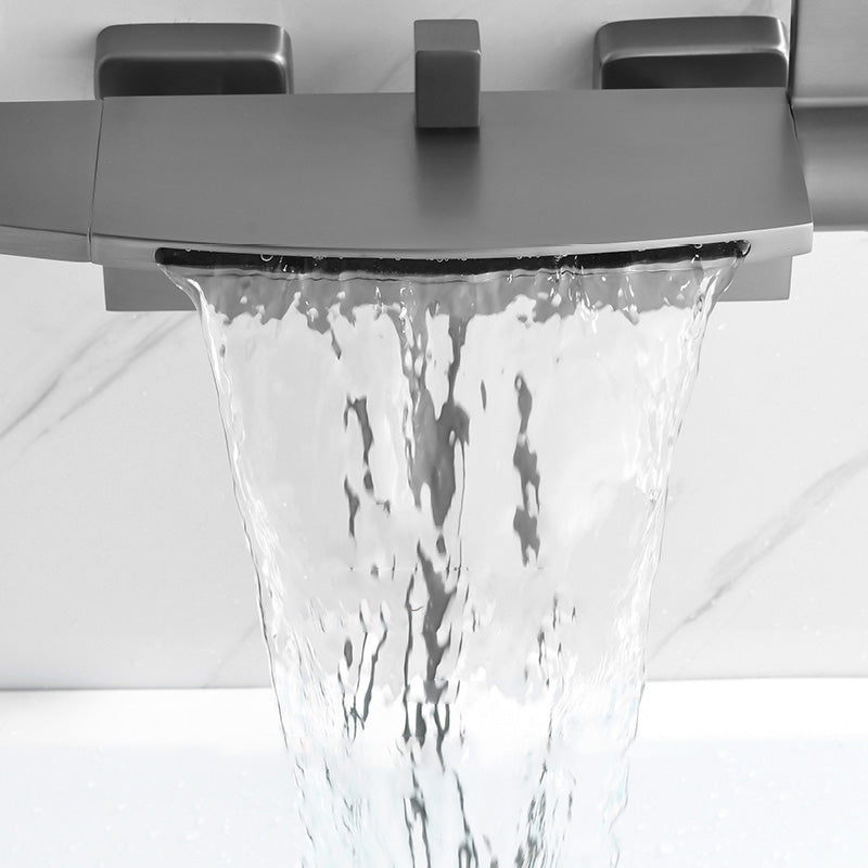 Modern Bathroom Faucet Two Handle Copper Wall Mounted Bathroom Faucet