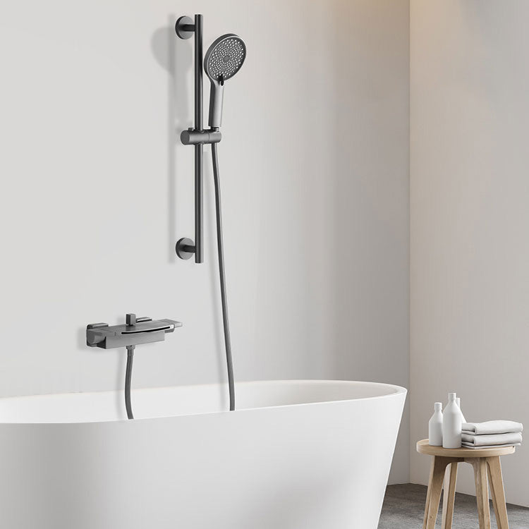 Modern Bathroom Faucet Two Handle Copper Wall Mounted Bathroom Faucet