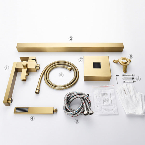 Modern Freestanding Tub Faucet Copper One Handle Floor Mounted Freestanding Bathtub Faucet