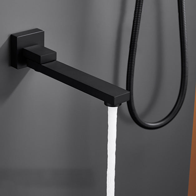 Modern Bathroom Faucet One Handle Copper Wall Mounted Bathtub Faucet