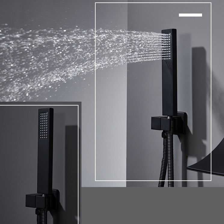 Modern Bathroom Faucet One Handle Copper Wall Mounted Bathtub Faucet