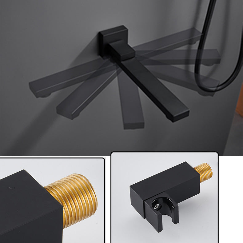 Modern Bathroom Faucet One Handle Copper Wall Mounted Bathtub Faucet