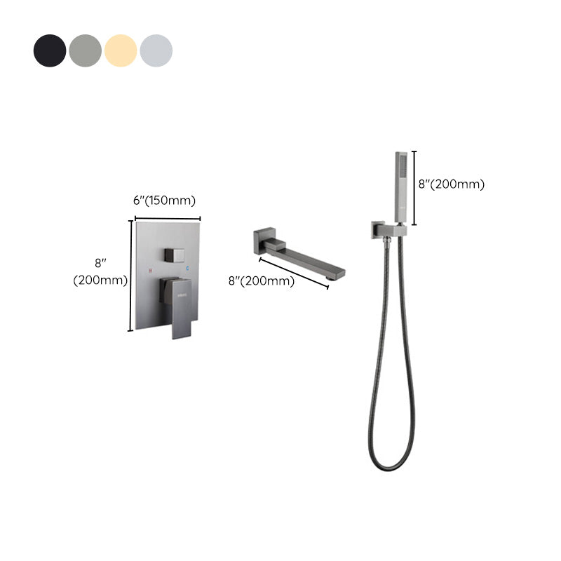 Modern Bathroom Faucet One Handle Copper Wall Mounted Bathtub Faucet