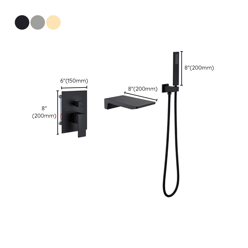 Modern Bathroom Faucet One Handle Copper Wall Mounted Bathtub Faucet