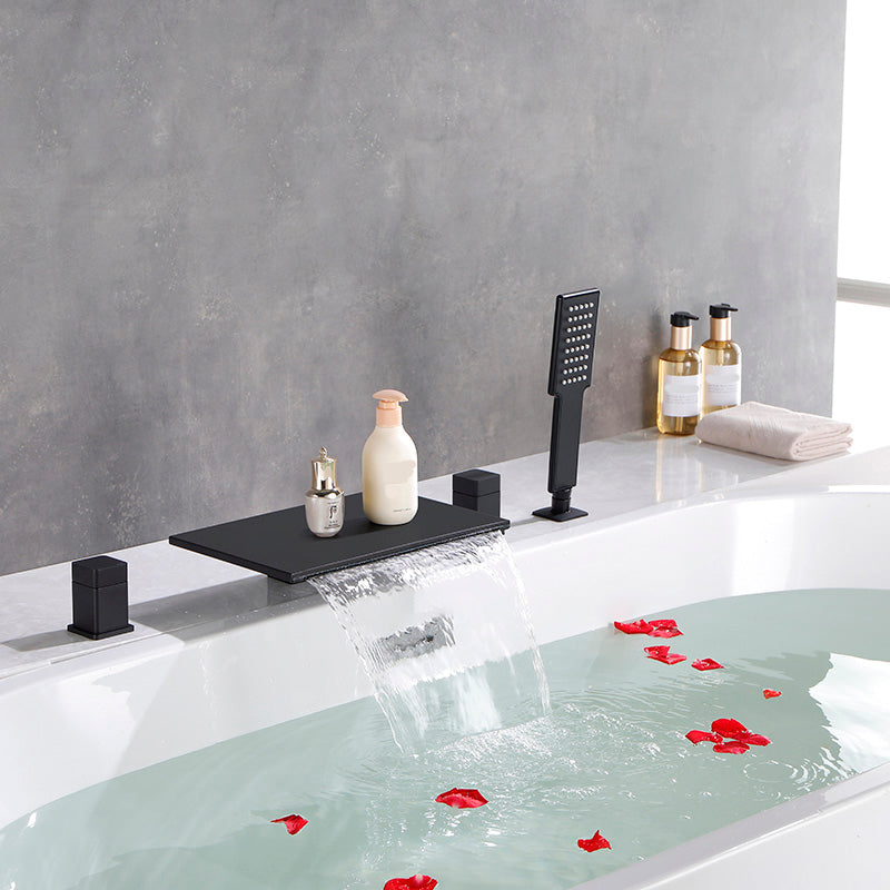 Modern Bathroom Faucet Copper Wall Mounted Waterfall Bathtub Faucet