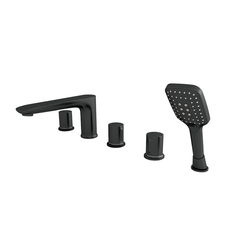 Modern Bathroom Faucet Black and White Copper Deck Mounted Tub Faucet