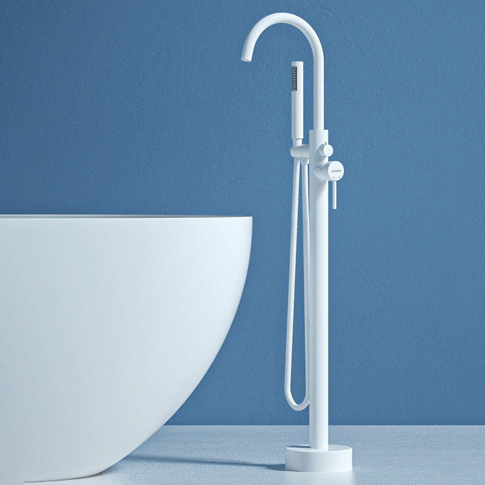 Modern Freestanding Bathtub Faucet One Handle Copper Freestanding Tub Filler Trim