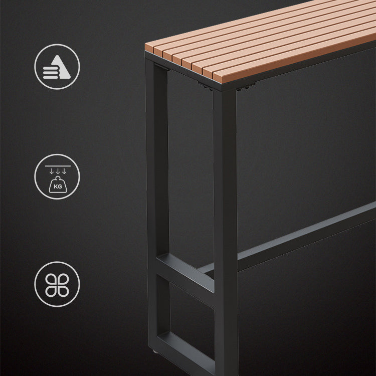 1/2/5 Pieces Modern Bar Table Set Rectangle Plastic Wood Counter Table with High Stools