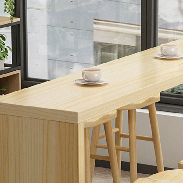 1/4/5/9 Pieces Modern Bar Table Set Rectangle Bar Table with Wooden Stools