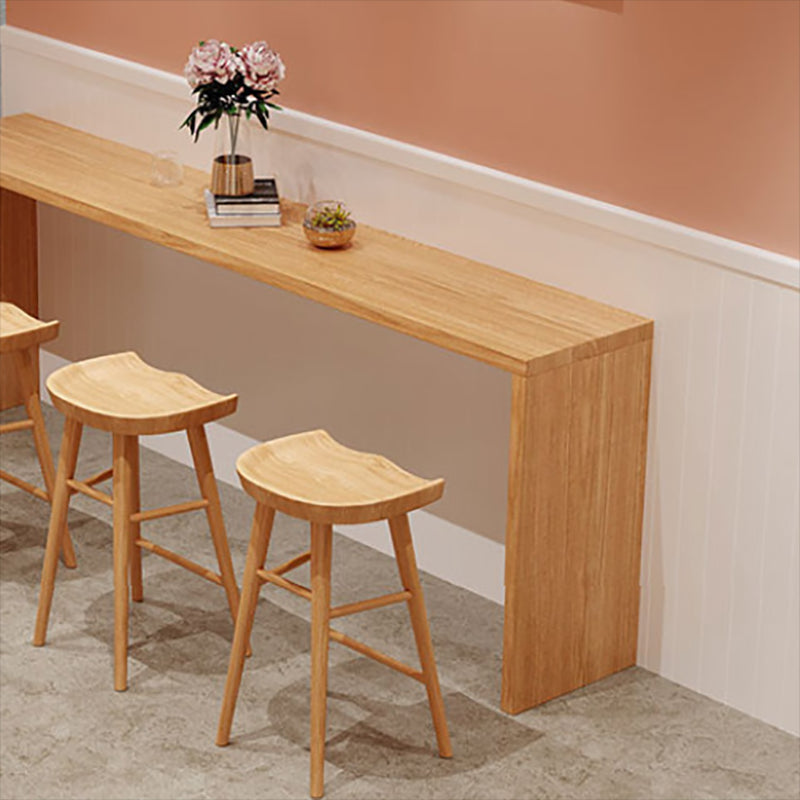 Modern Bar Table Set 1/5/9 Pieces Solid Wood Counter Table with Backless Stools