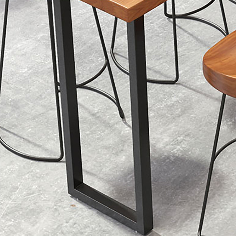 Industrial Bar Table Set 1/7 Pieces Solid Wood Bistro Set for Indoor