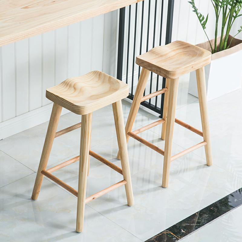 Natural Bar Table Set Industrial 1/3 Pieces Rectangle Solid Wood Counter Table Set