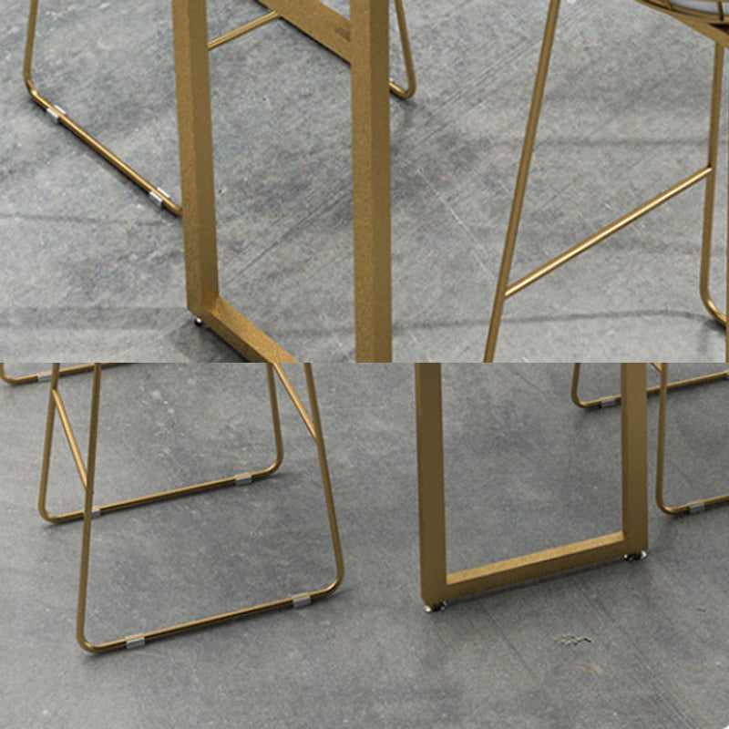 Faux Marble Bar Table Set Glam Style 1/3/5 Pieces Rectangle Counter Table