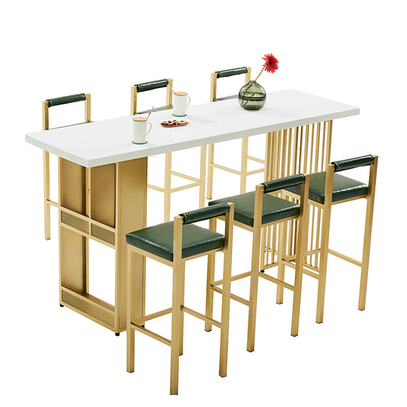 Modern Bar Stool and Table Set Rectangular 1/7 Pcs Pub Dining Set