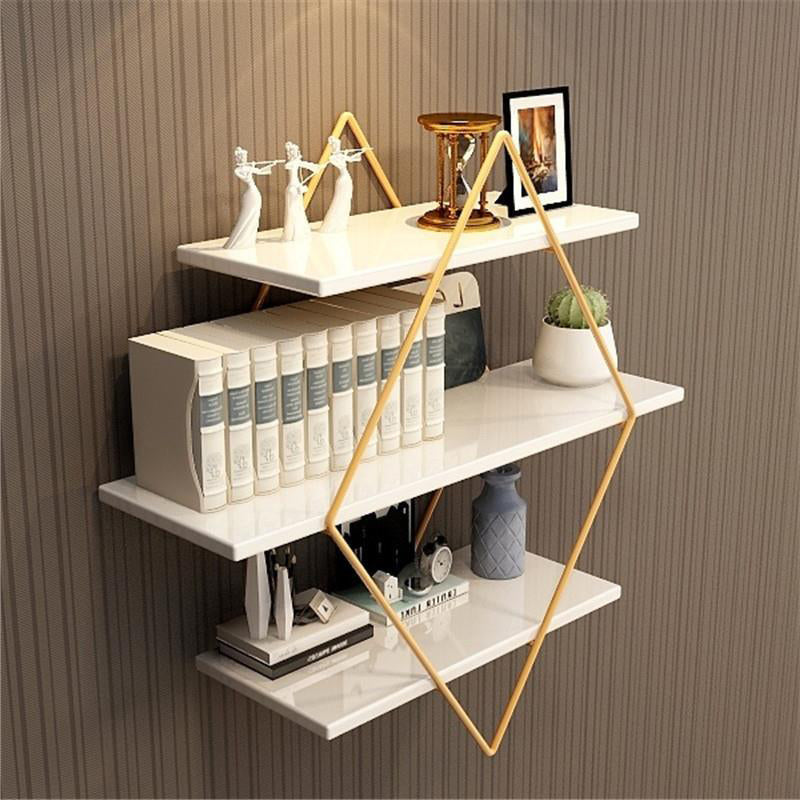 Modern Metal Shelf Bookcase Wall Mounted Book Shelf for Living Room